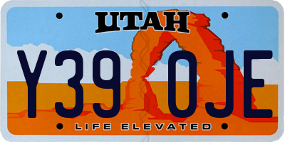 UT license plate Y390JE