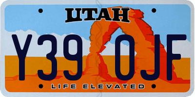 UT license plate Y390JF