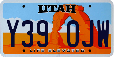 UT license plate Y390JW