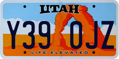 UT license plate Y390JZ