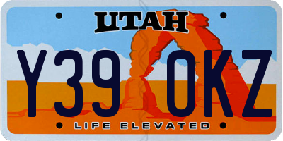 UT license plate Y390KZ