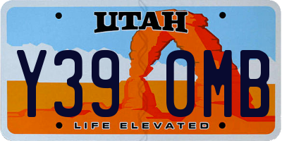 UT license plate Y390MB