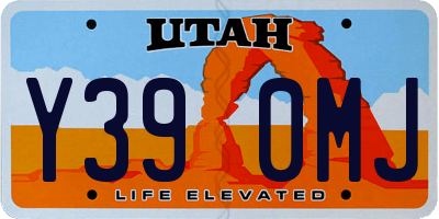 UT license plate Y390MJ