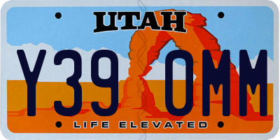 UT license plate Y390MM