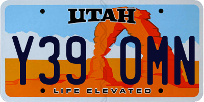 UT license plate Y390MN