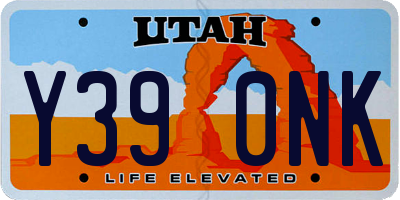UT license plate Y390NK