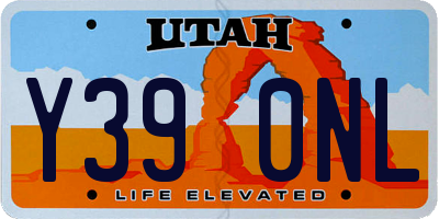 UT license plate Y390NL