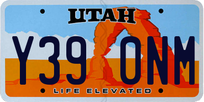 UT license plate Y390NM