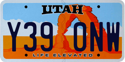 UT license plate Y390NW