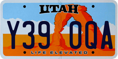 UT license plate Y390QA