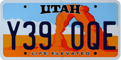 UT license plate Y390QE