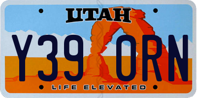 UT license plate Y390RN