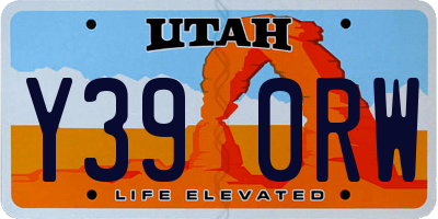 UT license plate Y390RW