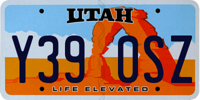 UT license plate Y390SZ