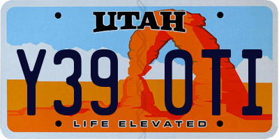 UT license plate Y390TI