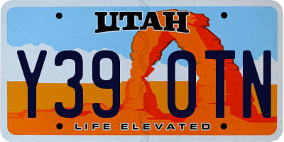 UT license plate Y390TN