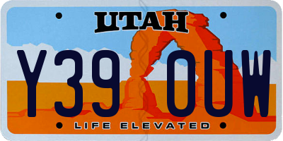 UT license plate Y390UW