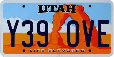 UT license plate Y390VE