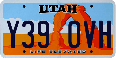 UT license plate Y390VH