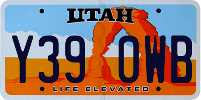 UT license plate Y390WB
