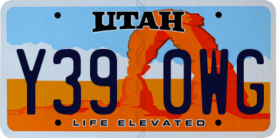 UT license plate Y390WG
