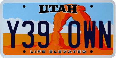 UT license plate Y390WN