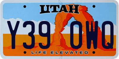 UT license plate Y390WQ