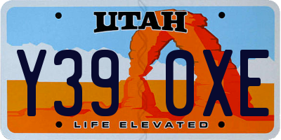 UT license plate Y390XE