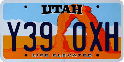 UT license plate Y390XH
