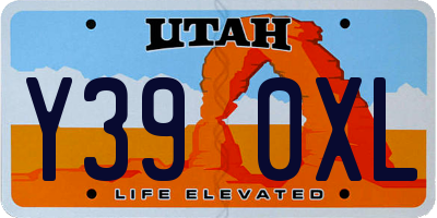 UT license plate Y390XL