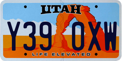 UT license plate Y390XW