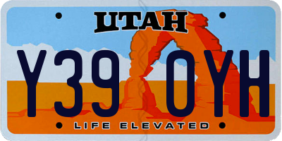 UT license plate Y390YH