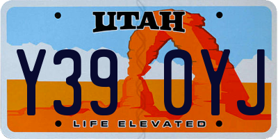 UT license plate Y390YJ