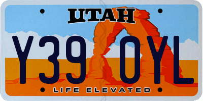 UT license plate Y390YL