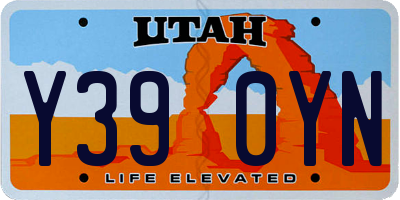 UT license plate Y390YN