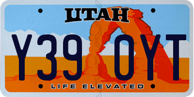 UT license plate Y390YT