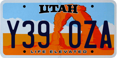 UT license plate Y390ZA