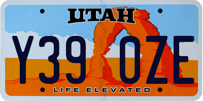 UT license plate Y390ZE