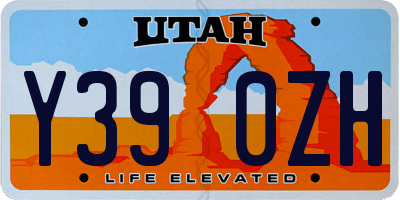 UT license plate Y390ZH