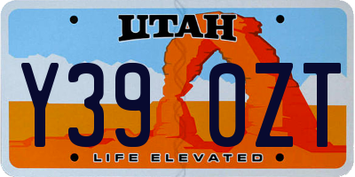 UT license plate Y390ZT