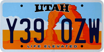 UT license plate Y390ZW