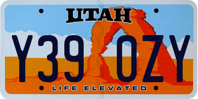 UT license plate Y390ZY
