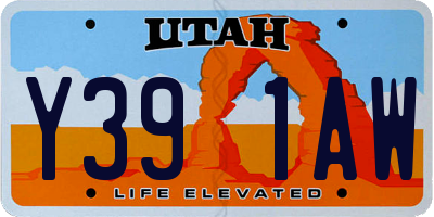 UT license plate Y391AW