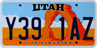 UT license plate Y391AZ