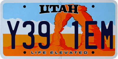 UT license plate Y391EM