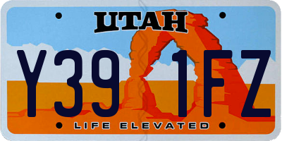 UT license plate Y391FZ