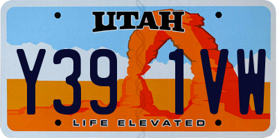 UT license plate Y391VW