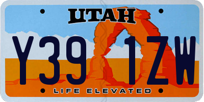 UT license plate Y391ZW