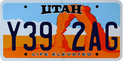 UT license plate Y392AG