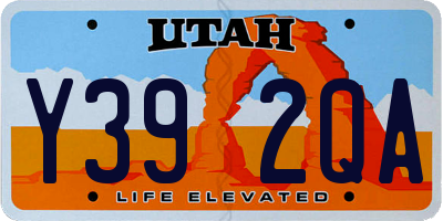 UT license plate Y392QA